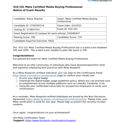 Meta Certified Media Buying Professional